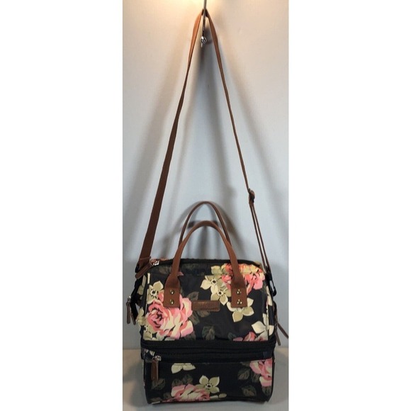 Lokass Lunch Bag Women Insulated Lunch Box Cooler Tote Bag Shoulder Strap Floral - Picture 1 of 10